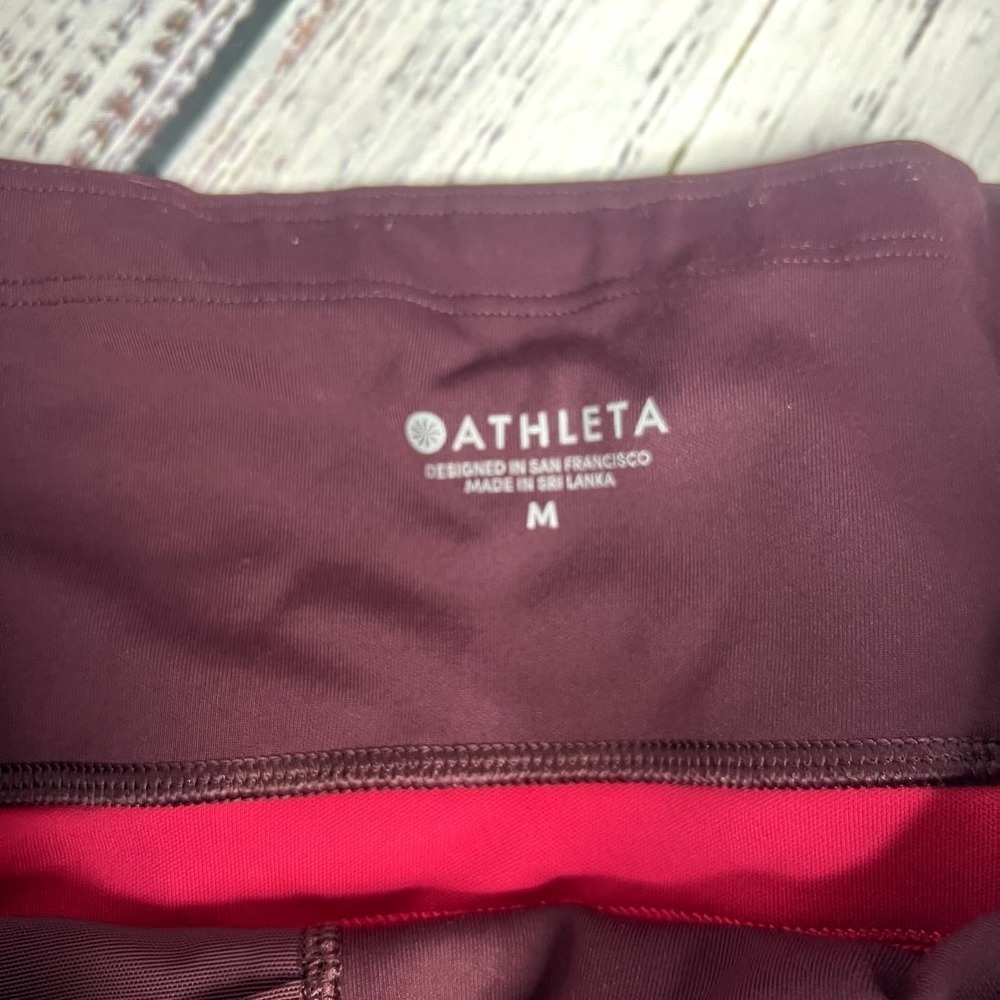 Athleta All In Structure 7/8 Tights Maroon Med - Picture 4 of 5